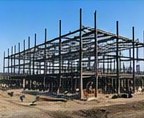 Steel frame construction site